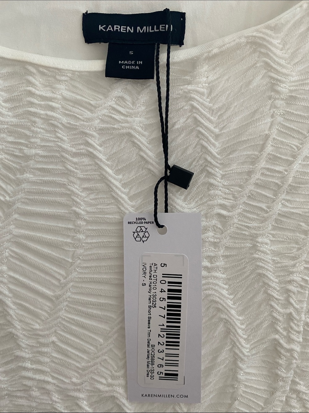 Karen Millen White Textured Midi Dress - Picture 3 of 4